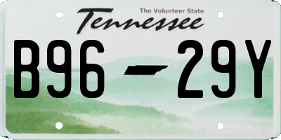 TN license plate B9629Y