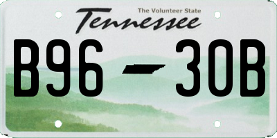 TN license plate B9630B