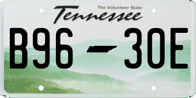 TN license plate B9630E