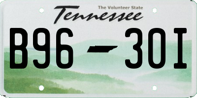 TN license plate B9630I