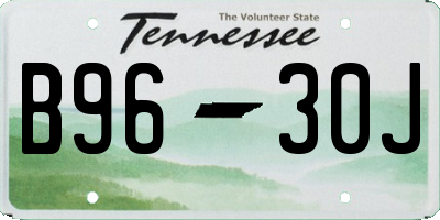 TN license plate B9630J