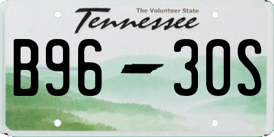 TN license plate B9630S