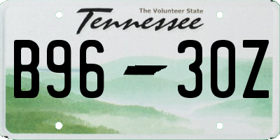 TN license plate B9630Z