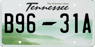 TN license plate B9631A