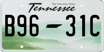TN license plate B9631C