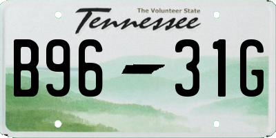 TN license plate B9631G