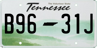 TN license plate B9631J