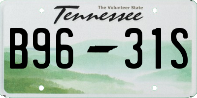 TN license plate B9631S