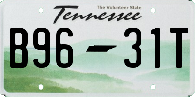 TN license plate B9631T