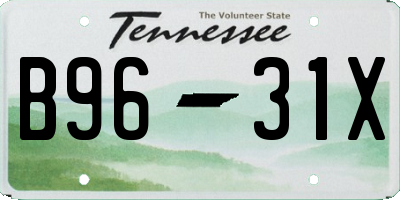TN license plate B9631X
