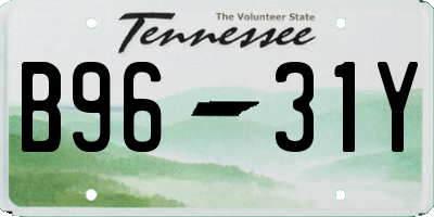TN license plate B9631Y