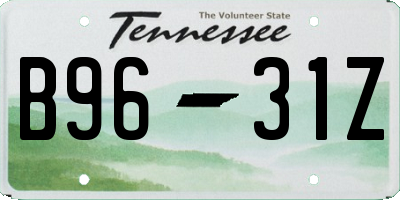 TN license plate B9631Z