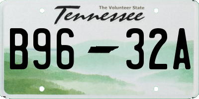 TN license plate B9632A