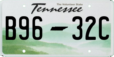 TN license plate B9632C