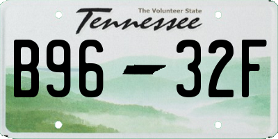TN license plate B9632F