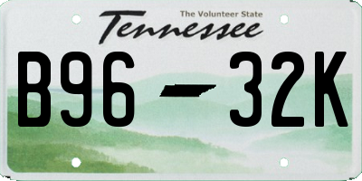 TN license plate B9632K