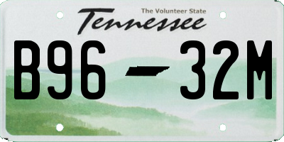 TN license plate B9632M