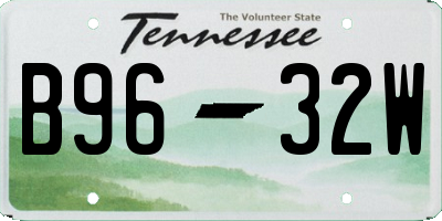TN license plate B9632W