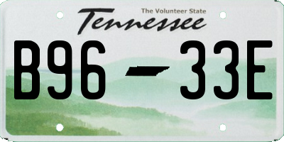 TN license plate B9633E