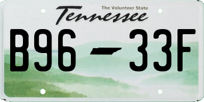TN license plate B9633F
