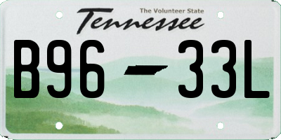 TN license plate B9633L