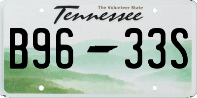 TN license plate B9633S