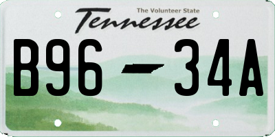 TN license plate B9634A