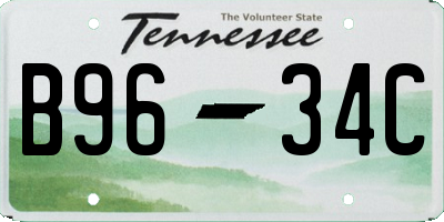 TN license plate B9634C