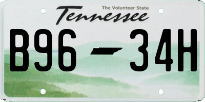 TN license plate B9634H