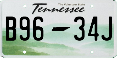 TN license plate B9634J