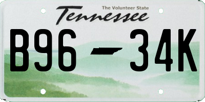 TN license plate B9634K