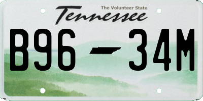 TN license plate B9634M