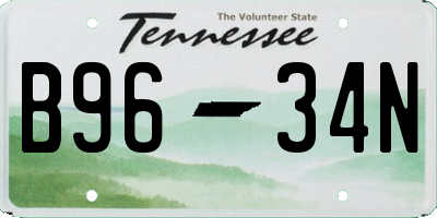 TN license plate B9634N