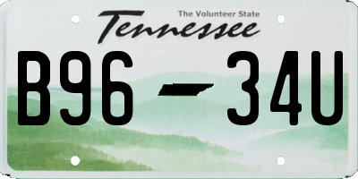 TN license plate B9634U