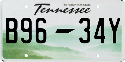 TN license plate B9634Y
