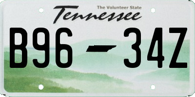 TN license plate B9634Z