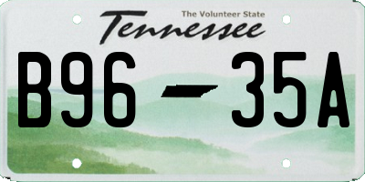 TN license plate B9635A