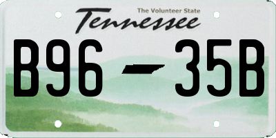 TN license plate B9635B