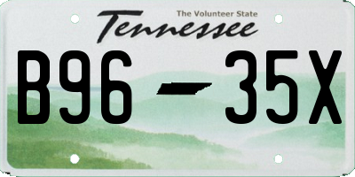TN license plate B9635X
