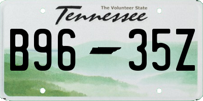 TN license plate B9635Z