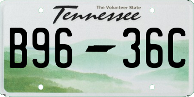 TN license plate B9636C
