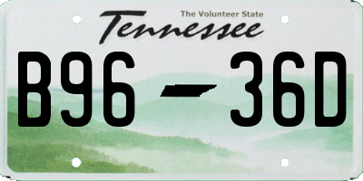 TN license plate B9636D
