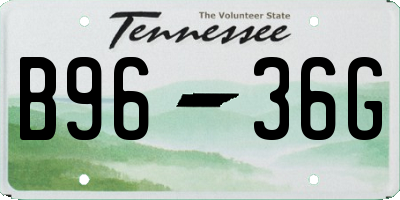TN license plate B9636G