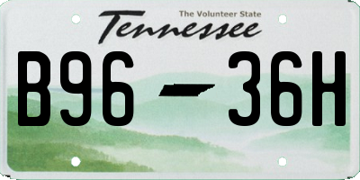 TN license plate B9636H