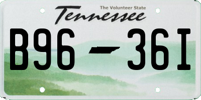 TN license plate B9636I