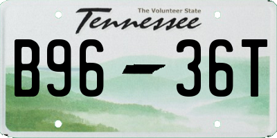 TN license plate B9636T