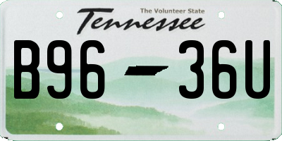TN license plate B9636U