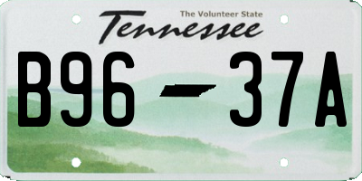 TN license plate B9637A