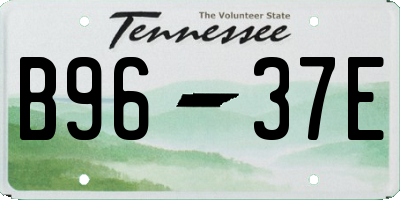 TN license plate B9637E