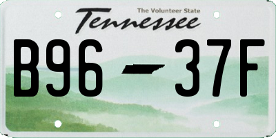 TN license plate B9637F